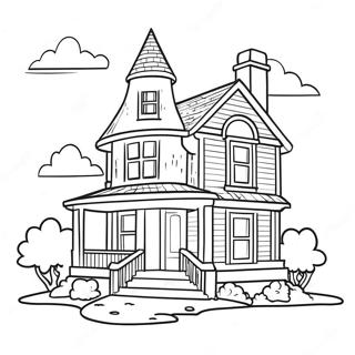 Page à colorier de la maison de rêve | Page de coloriage Maison de rêve