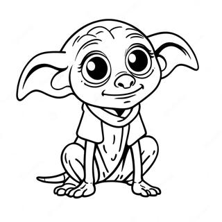 Page à colorier de Dobby l'elfe de maison | Page de coloriage Dobby