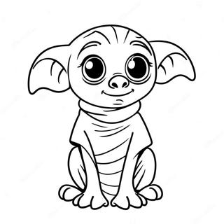 Page à colorier de Dobby avec des chaussettes | Page de coloriage Dobby