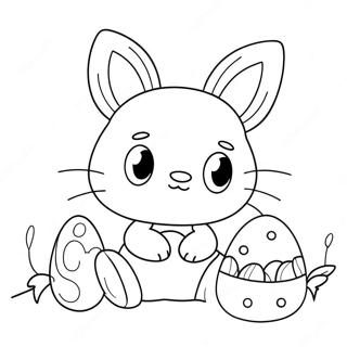 Hello Kitty Pâques Coloriages