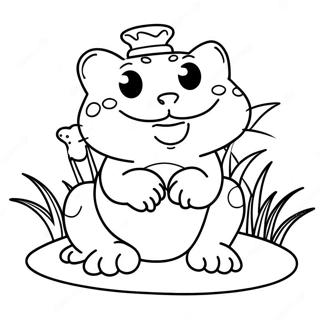Page à colorier du crapaud chat joueur | Page de coloriage Chat Crapaud