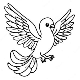 Page à colorier du phénix majestueux en vol | Page de coloriage Phénix mythique
