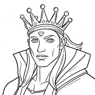 Technoblade avec couronne à colorier | Page de coloriage Technoblade