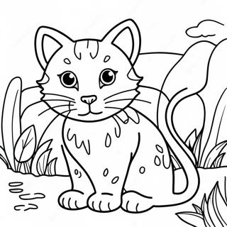 Page à colorier chat sauvage | Page de coloriage Chat Sauvage