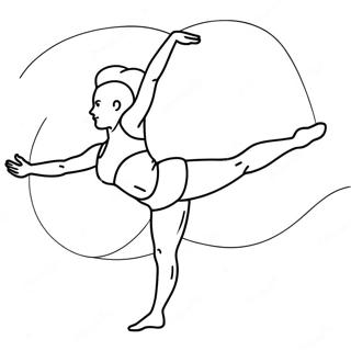 Page à colorier Gymnaste flexible réalisant un écart | Page de coloriage Gymnastique
