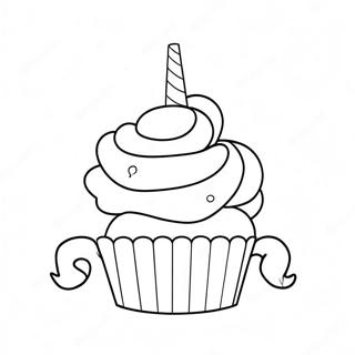 Page à colorier de cupcake licorne | Page de coloriage Cupcake Licorne