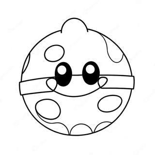 Jolie Pokeball avec un visage heureux à colorier | Page de coloriage Pokeball