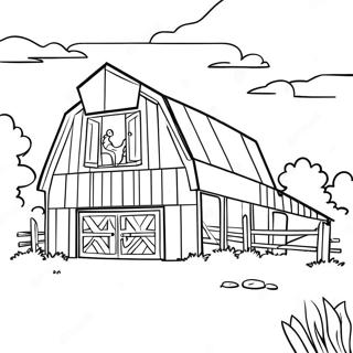 Page à colorier de la grange | Page de coloriage Grange