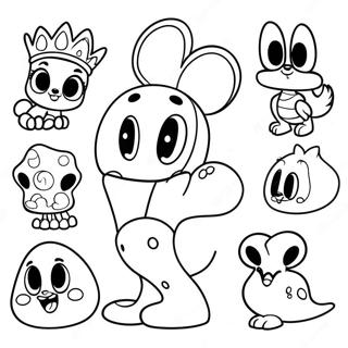 Page à colorier des personnages Disney Doorables mignons | Page de coloriage Disney Doorables