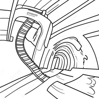 Page à colorier de la piste de course de billes | Page de coloriage Course de billes