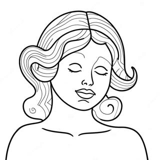Vénus avec des Nuages Brillants Page à Colorier | Page de coloriage Vénus