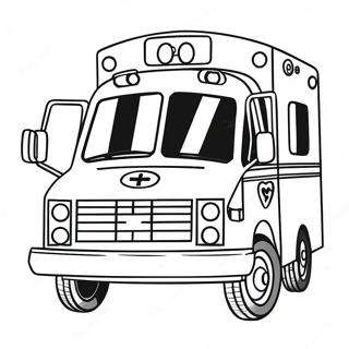 Page à Colorier Ambulance EMT | Page de coloriage EMT
