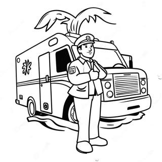 Page à Colorier Paramedic EMT en Action | Page de coloriage EMT