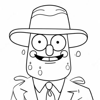 Page à colorier SpongeBob Gangster | Page de coloriage SpongeBob gangster