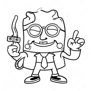 Page à colorier SpongeBob Gangster Cool avec lunettes de soleil | Page de coloriage SpongeBob gangster