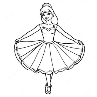 Page à colorier Barbie Ballerine en Pose Gracieuse | Page de coloriage Barbie Danseuse