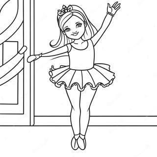 Page à colorier Barbie Ballerine avec Tutu Étincelant | Page de coloriage Barbie Danseuse