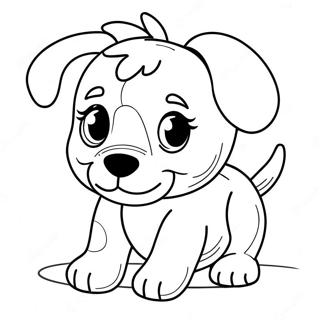 Page à colorier d'un chiot joueur | Page de coloriage Chien Mignon