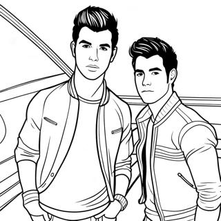 Page à colorier Jonas Brothers | Page de coloriage Frères Jonas