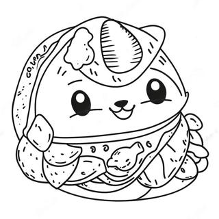 Page à colorier du chat taco | Page de coloriage Chat Taco