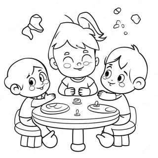 Page à colorier de Matthew mignon jouant avec des amis | Page de coloriage Matthieu