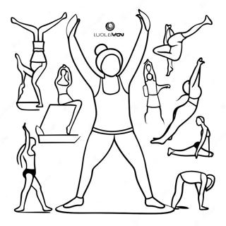 Page à colorier des poses de yoga Lululemon | Page de coloriage Lululemon