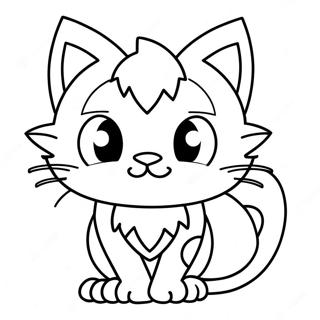 Page à colorier de Litten | Page de coloriage Litten