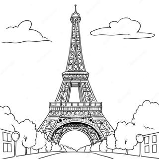 Page à colorier de la Tour Eiffel | Page de coloriage Tour Eiffel