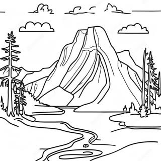 Page à colorier Parc National de Yellowstone | Page de coloriage Yellowstone