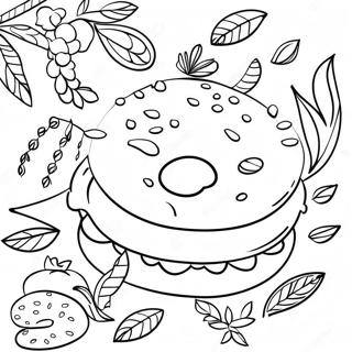 Page à colorier Bagel | Page de coloriage Bagel