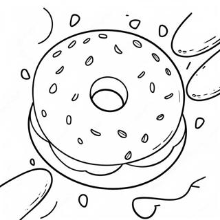 Page à colorier Bagel Délicieux avec Fromage à Tartiner | Page de coloriage Bagel