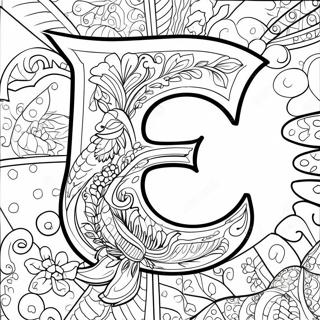 Page à colorier de la lettre E | Page de coloriage Lettre E