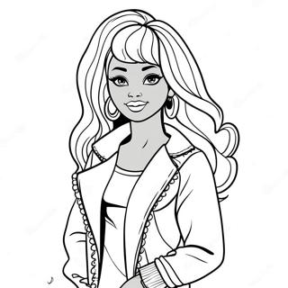 Page à Colorier Fashionista Barbie Noire | Page de coloriage Barbie Noire