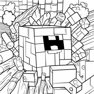 Page à colorier bloc TNT Minecraft | Page de coloriage Minecraft TNT