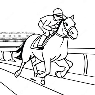 Page à colorier de la course de derby excitante | Page de coloriage Derby