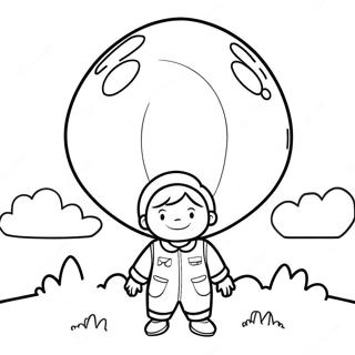 Page à colorier du garçon ballon | Page de coloriage Garçon Ballon