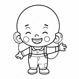 Page à colorier du garçon ballon heureux | Page de coloriage Garçon Ballon