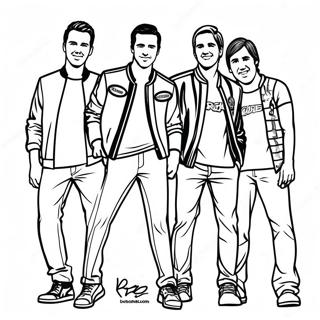 Page à colorier de Big Time Rush | Page de coloriage Big Time Rush