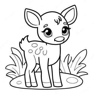 Page à colorier d'un mignon bébé faon | Page de coloriage Faon