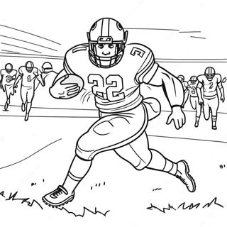Nick Chubb courant avec un ballon de football à colorier | Page de coloriage Nick Chubb