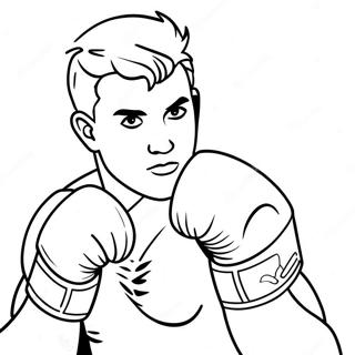 Jake Paul avec des gants de boxe à colorier | Page de coloriage Jake Paul