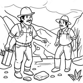 Page à colorier de la ruée vers l'or | Page de coloriage Ruée vers l'Or