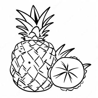 Page à colorier d'ananas | Page de coloriage Ananas