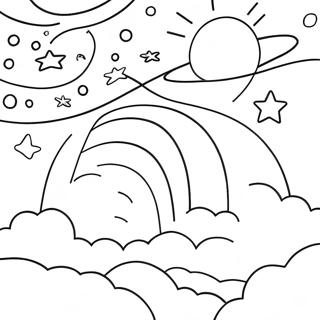 Page à colorier du ciel nocturne | Page de coloriage Ciel nocturne
