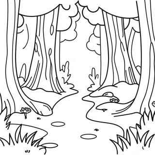 Page à colorier de la forêt enchantée | Page de coloriage Forêt Enchantée