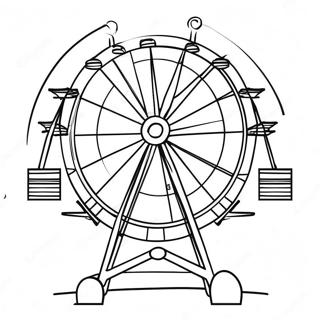 Page à colorier de la grande roue du carnaval | Page de coloriage Carnaval