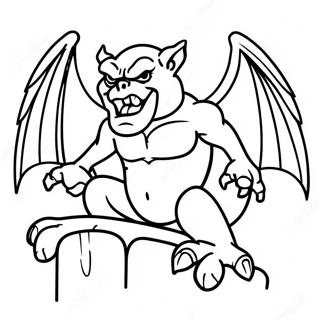 Page à colorier de gargouille en colère | Page de coloriage Gargouille