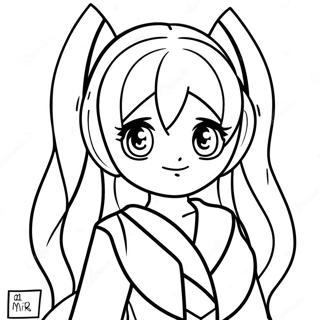 Page à colorier de Miku | Page de coloriage Miku