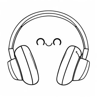 Page à colorier écouteurs mignons en dessin animé | Page de coloriage Casques