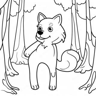 Page à colorier Roxanne Wolf dans une forêt effrayante | Page de coloriage Roxanne Wolf